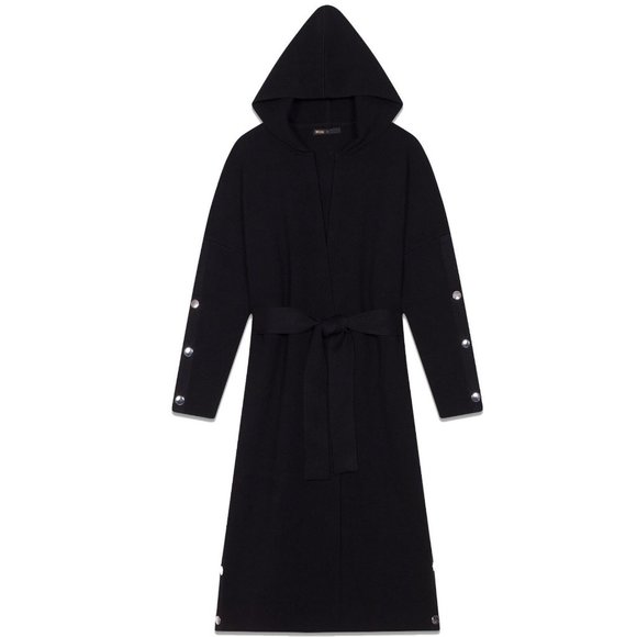 Maje Maelio Button-Embellished Hooded Coat 900$ SIZE 1 - Picture 6 of 8
